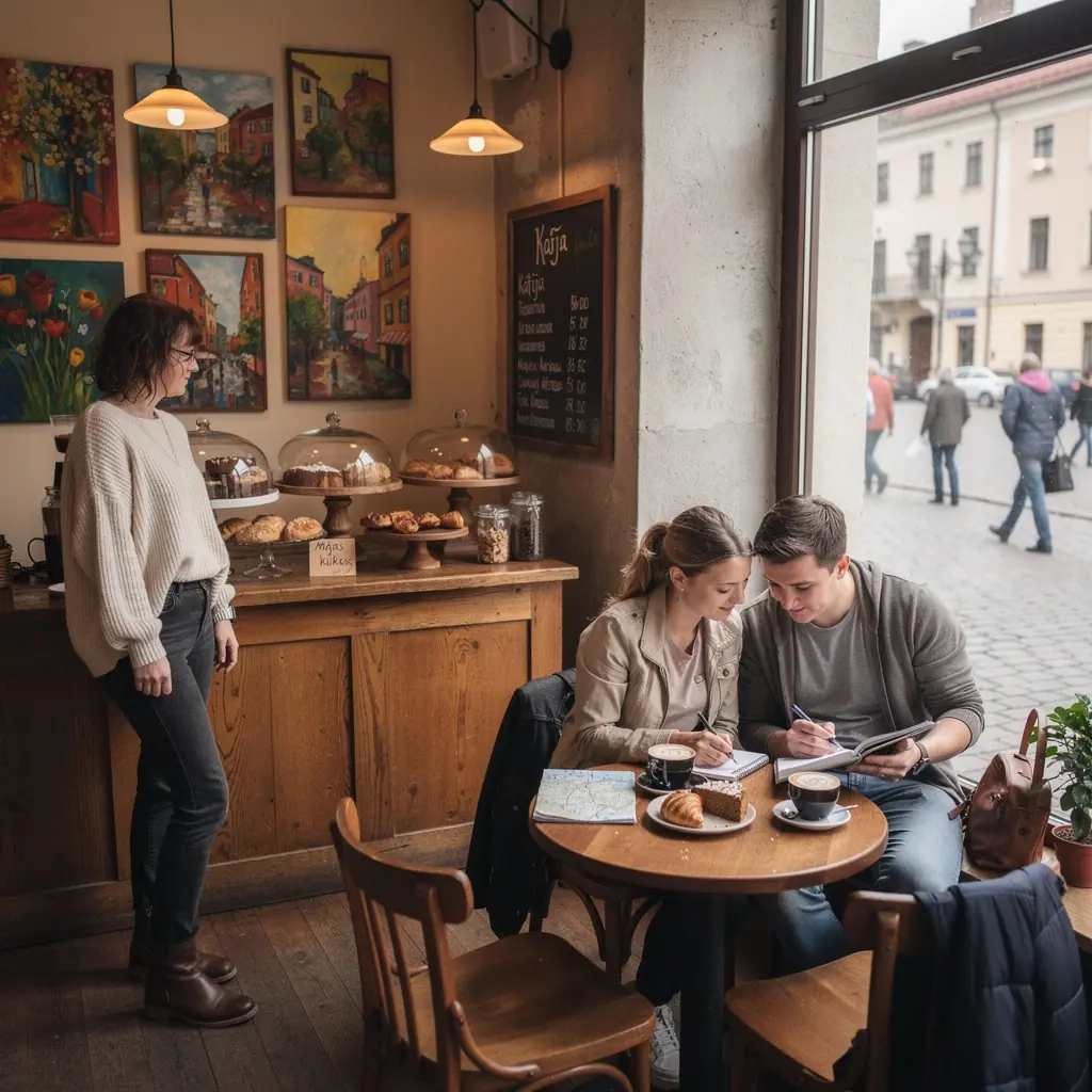 A scenic view of a winding road through the lush green forests of Latvia during the summer season.